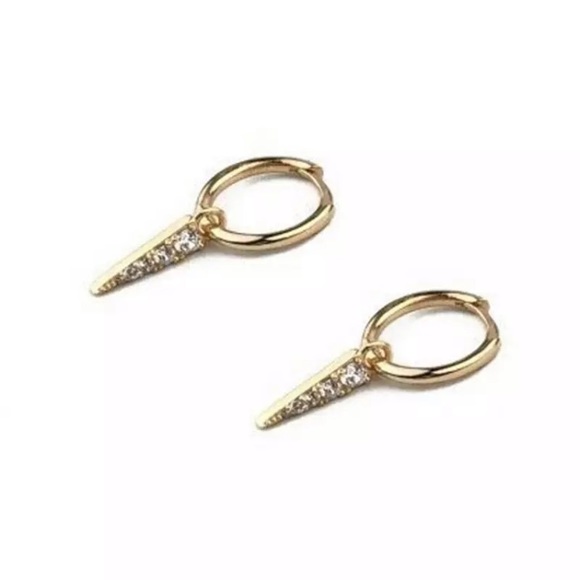 Dainty Gold Punk Spike Huggies - Picture 2 of 2